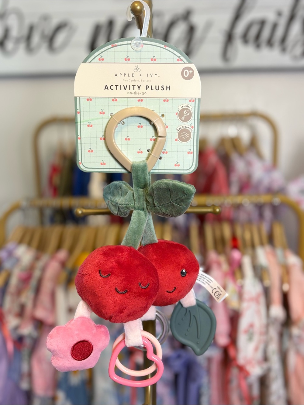 Cherry Activity Plush - Red & Green